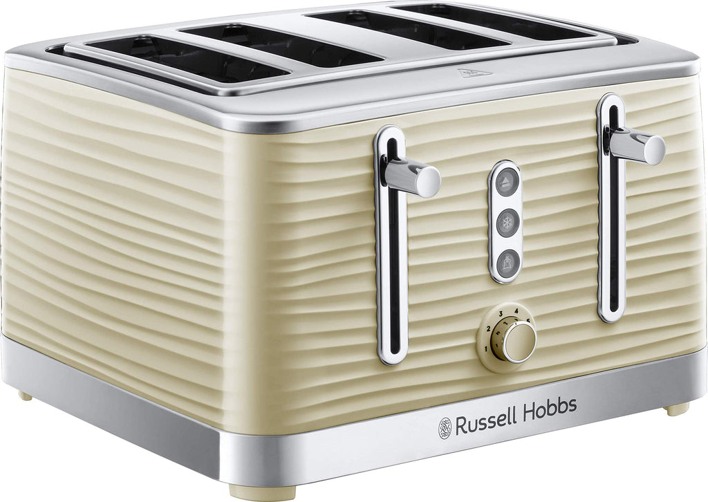 Russell Hobbs Inspire 4-Slice Toaster – Cream Textured High Gloss