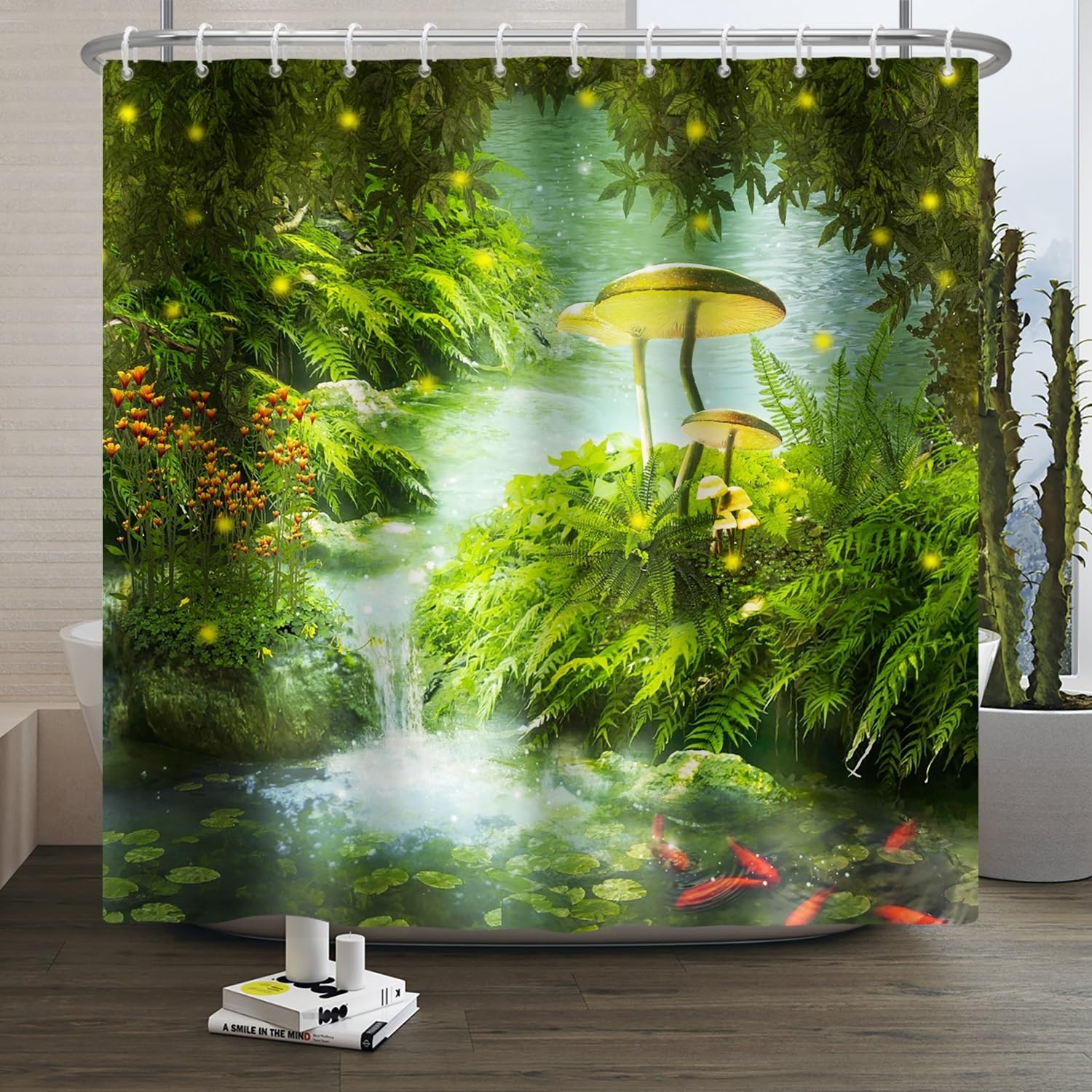Xiaoterna Enchanted Forest Shower Curtain | Waterproof Polyester Fabric