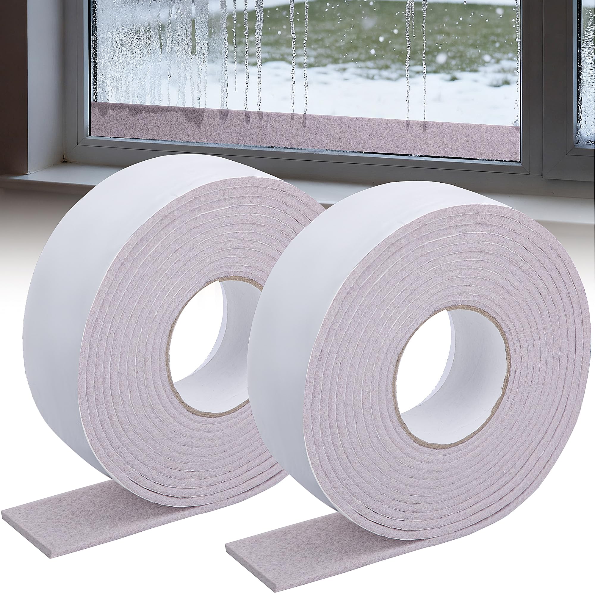 Window Condensation Absorber Strip – 2 Rolls Felt Tape