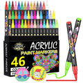 Lyuvie 46 Color Acrylic Paint Pens | 0.7mm Fine Tip Markers for Rock Painting