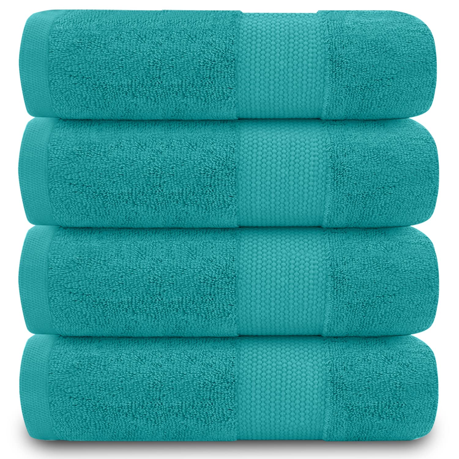 Gaveno Cavailia Miami 700 GSM Egyptian Cotton Hand Towels, Teal - 4 Pack