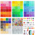 LYMOOR 96-Color Pony Beads Set | 3500pc Bracelet Making Kit with Charms