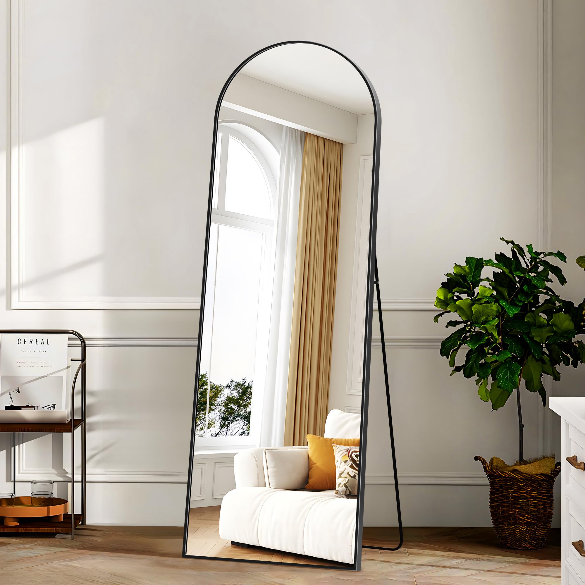 KOCUUY Arched Full Length Mirror | 161x52cm Aluminum Alloy Floor Mirror