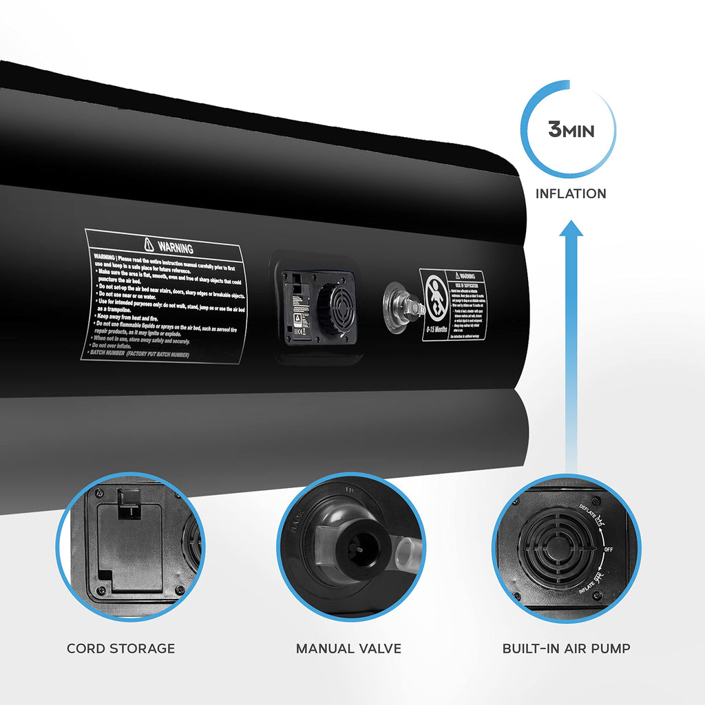 Get Fit King Size Air Mattress with Built-In Pump and 2 Pillows