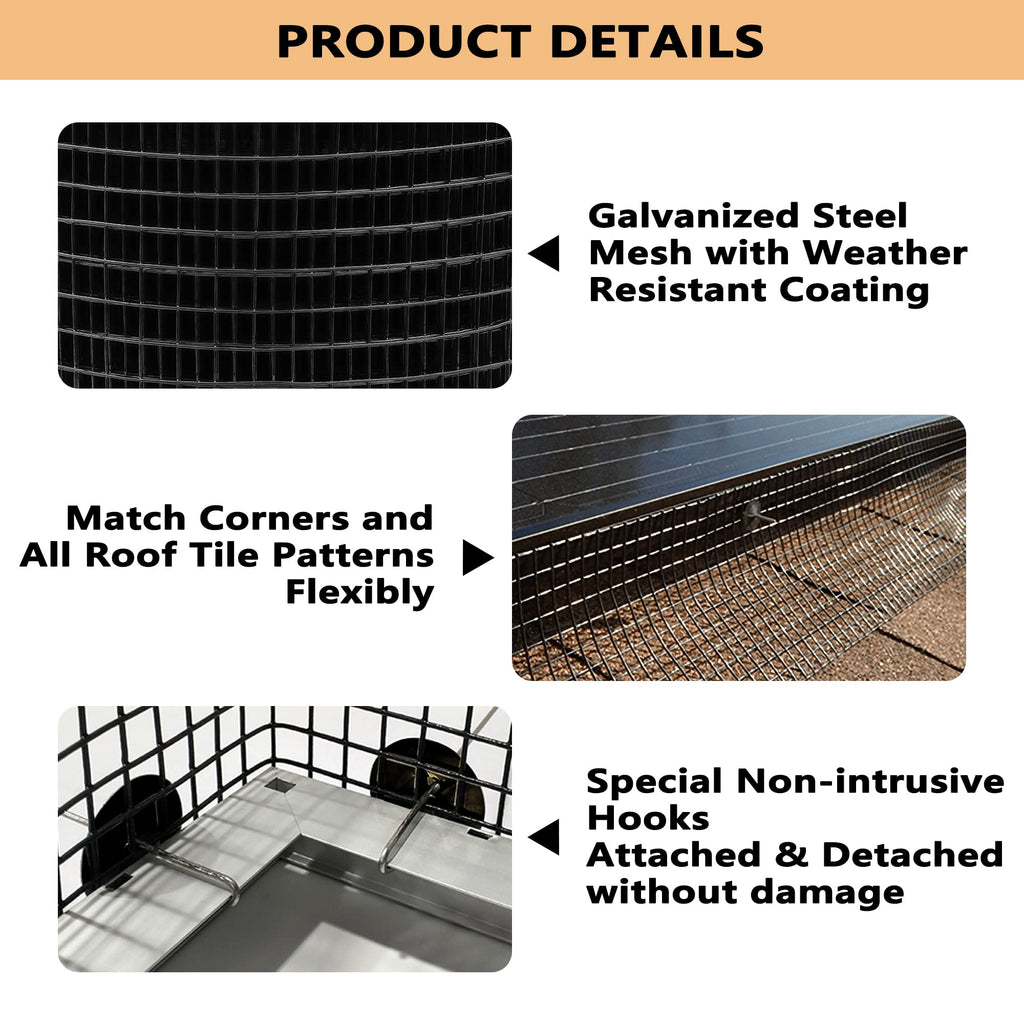 PROLEE Solar Panel Bird Guard – 6in x 100ft PVC Coated Wire Mesh Kit