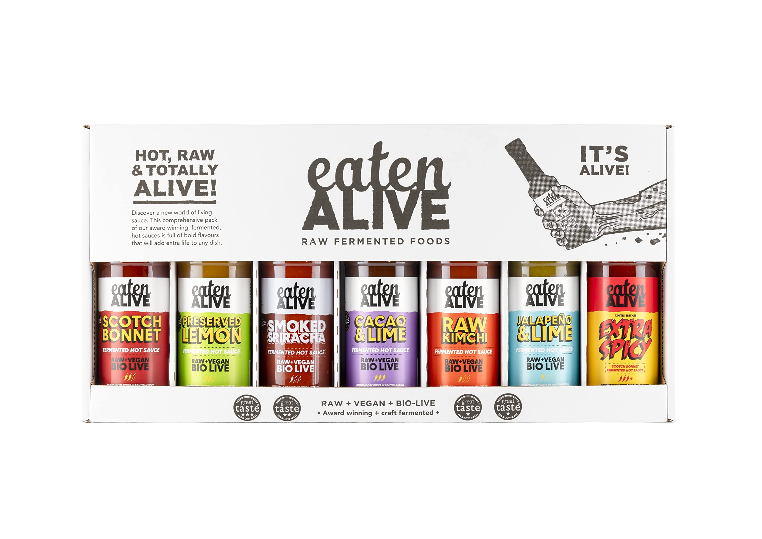 Eaten Alive Fermented Hot Sauce Complete Collection - 7 Pack Gift Set