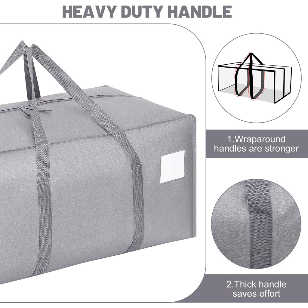 Dntorx 8 Pack 90L Moving Bags, Waterproof Storage Totes, Grey - image 5