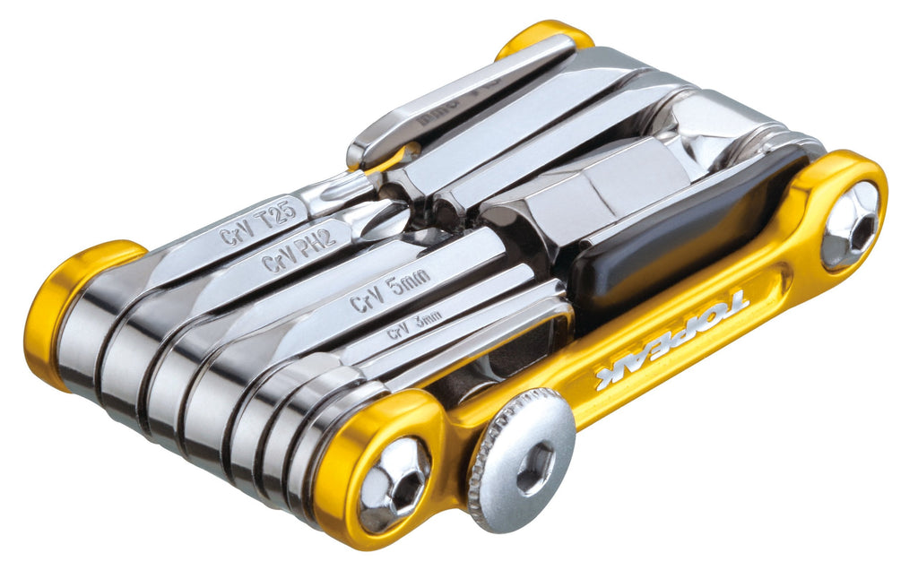 Topeak Mini Pro 20 Multi-Tool – 23 Function Bike Repair Kit, Gold