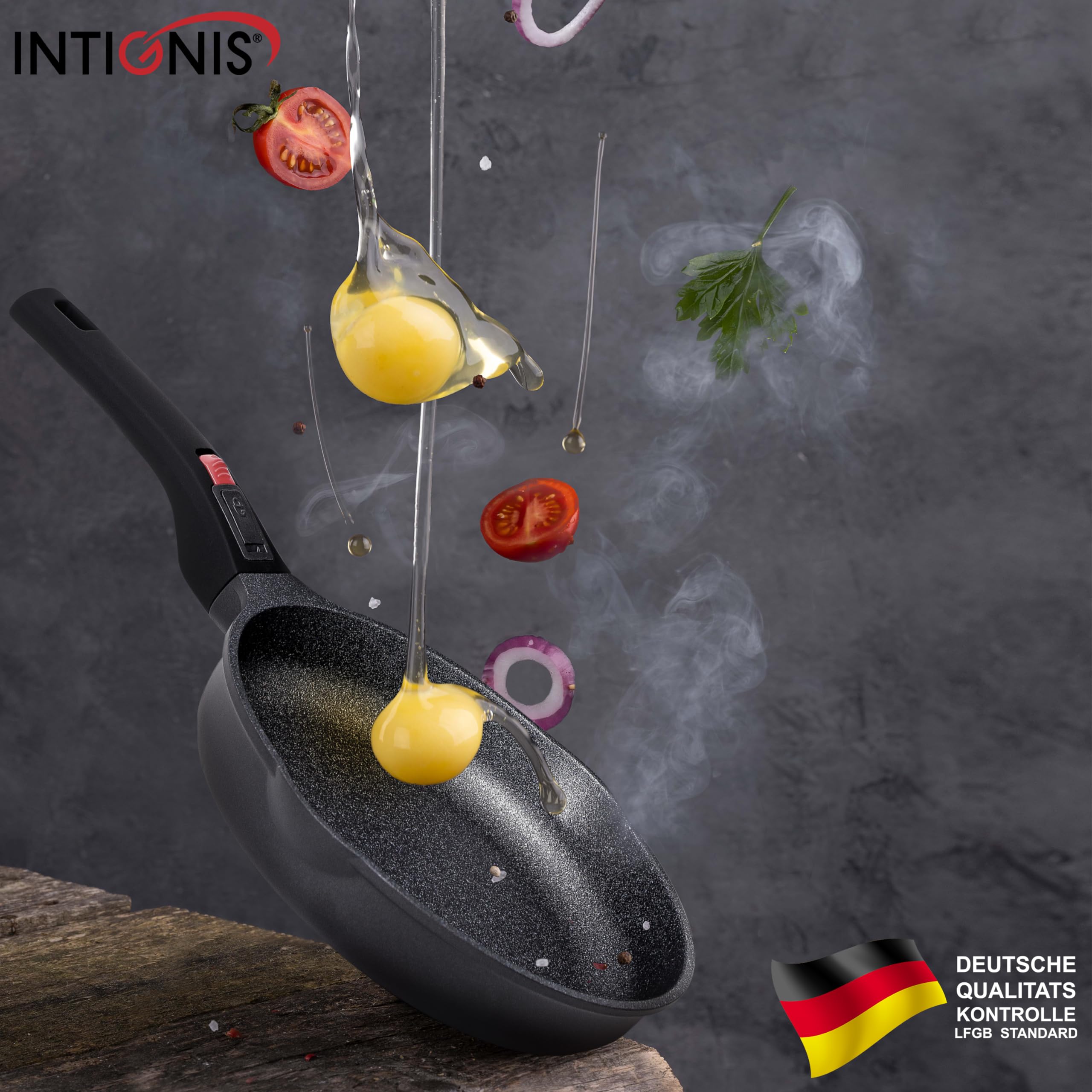 INTIGNIS 30cm Non-Stick Frying Pan | Detachable Handle | Induction Safe