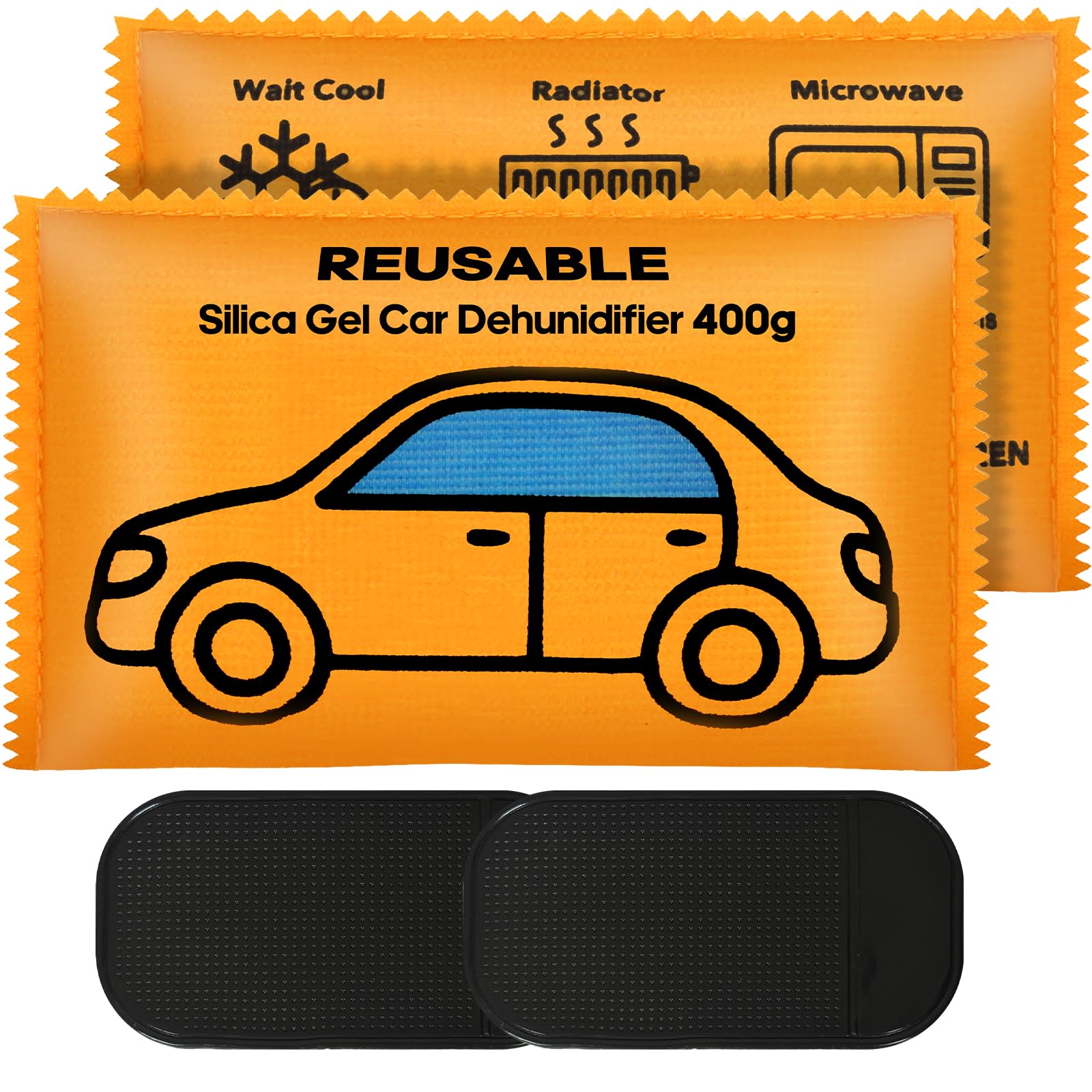 Flow Fire Reusable Car Dehumidifier Bags – 2x400g Silica Gel Absorbers