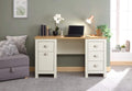 Jolof Store Lancaster Study Desk – Cream & Oak 4-Drawer Workstation