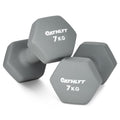 Athlyt Neoprene Dumbbells – 2 x 7kg Hexagonal Weights for Home Gym