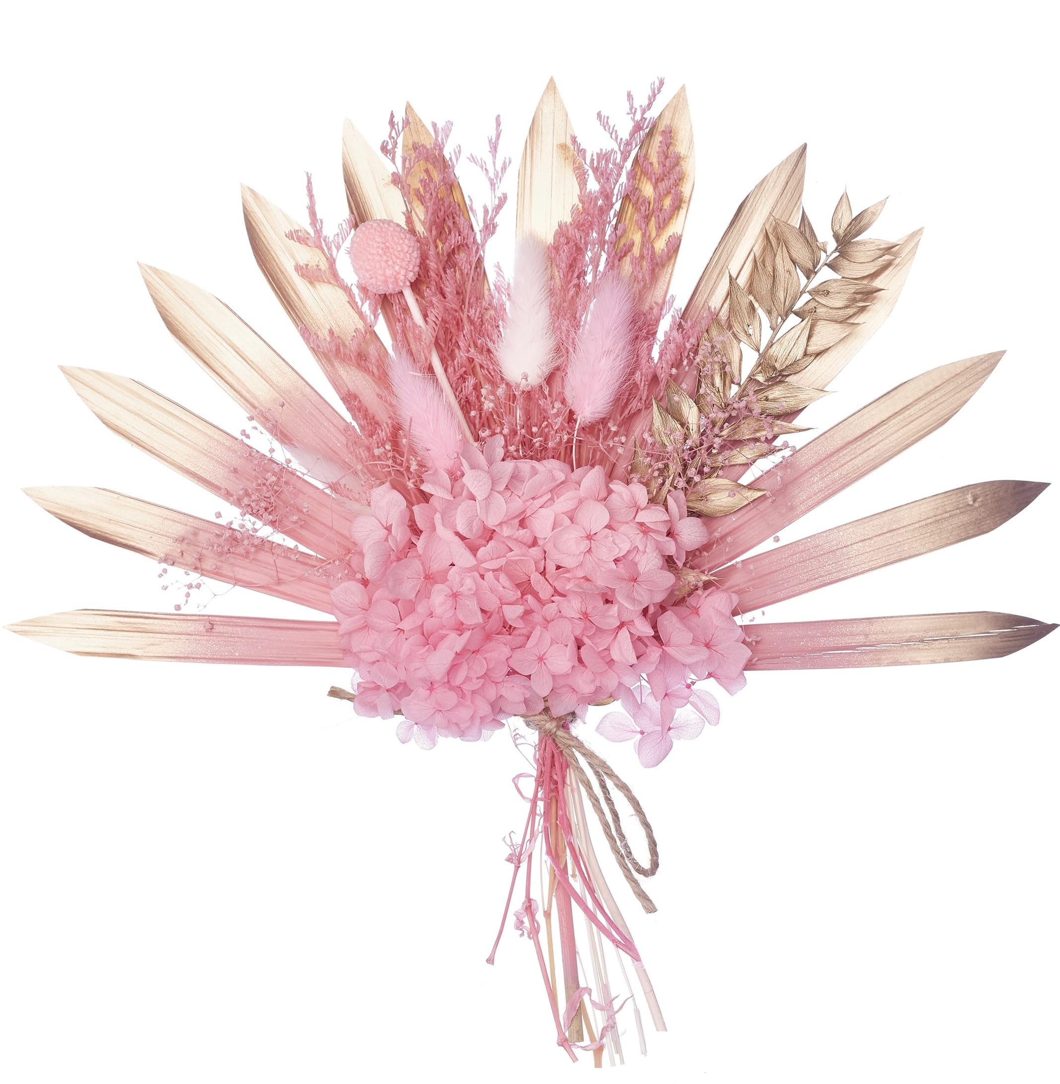 Dried Flower Cake Topper Set - Hot Pink & Gold Sun Palm by