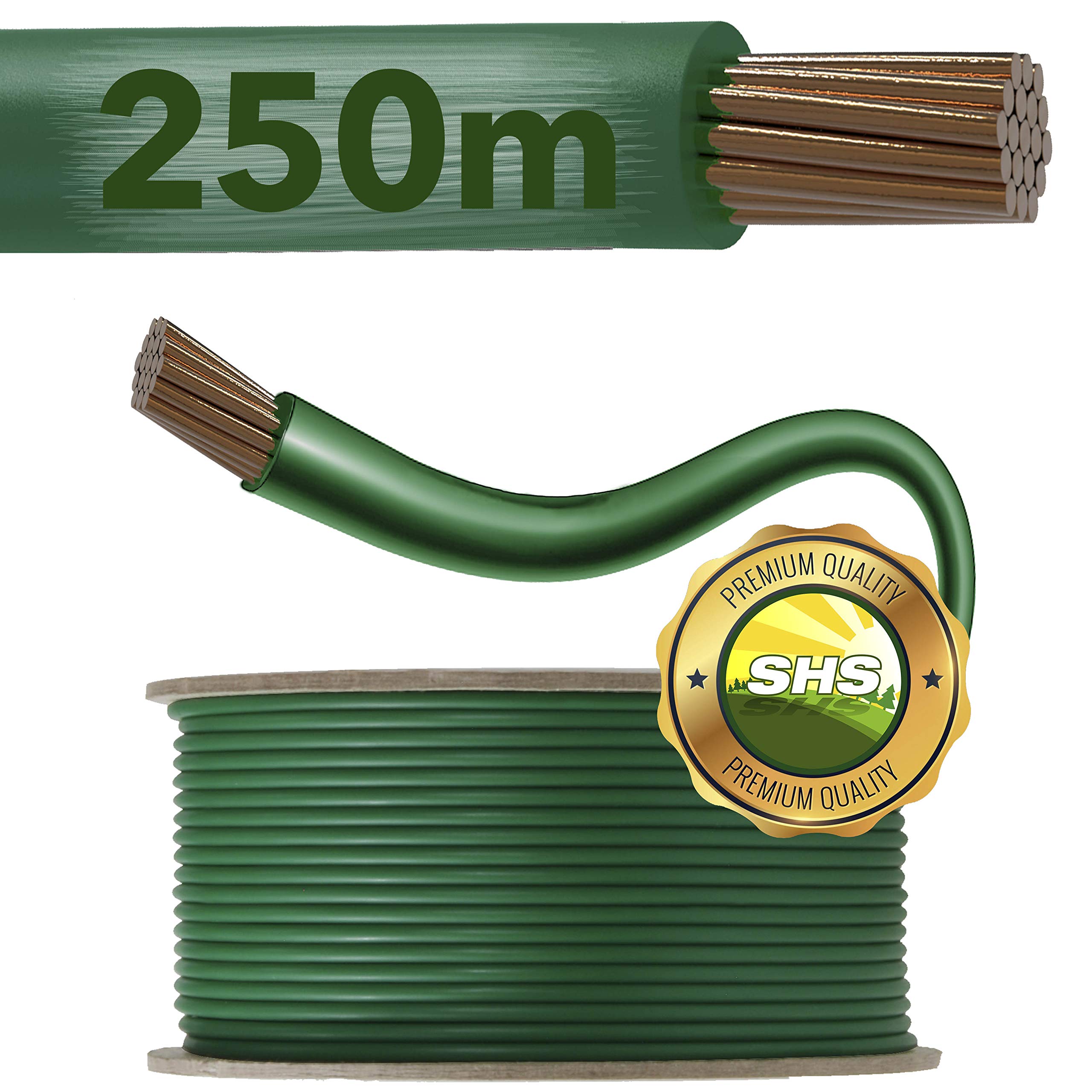 RASENFREUND 250m Boundary Cable for Robotic Lawnmower - 2.7mm Green Wire