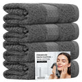 Towelogy 4 Pack Face Cloths – 100% Combed Cotton Facial Flannels, Grey