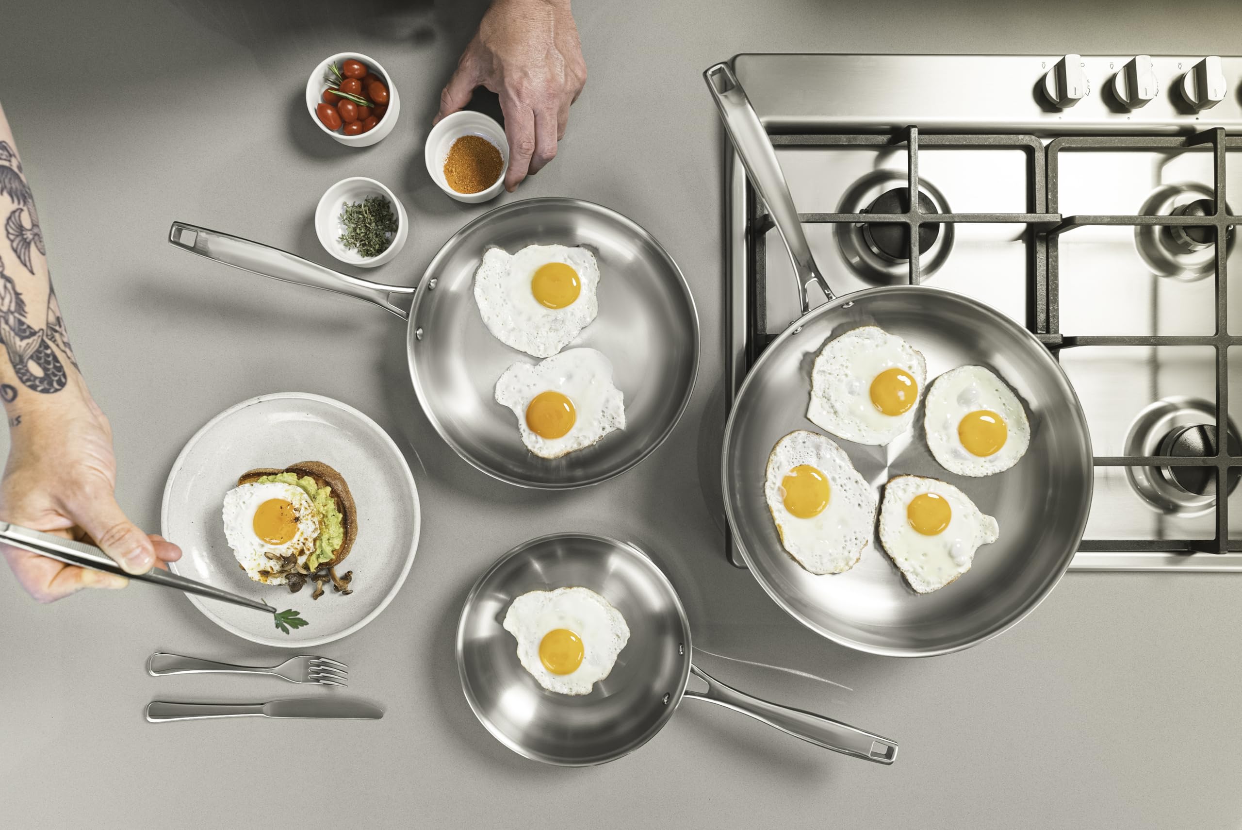 Tramontina Grano Stainless Steel Frying Pan | 20 cm Induction Cookware