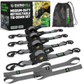 Rhino USA Retractable Ratchet Straps (4-Pack) – 540kg Break Strength
