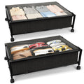JEPEErbz Under Bed Storage with Wheels and Lid, Rolling Under Bed Drawers for Clothes, Shoes, Blankets, Toys Black - image 1
