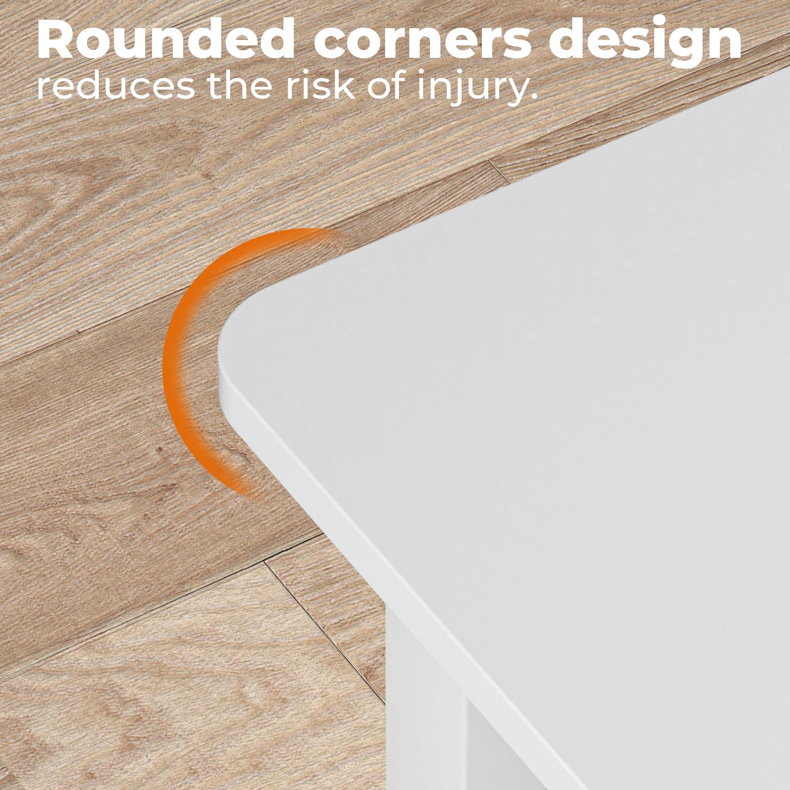 GreenForest 2-Tier Coffee Table – 100cm X-Frame Center Table, White