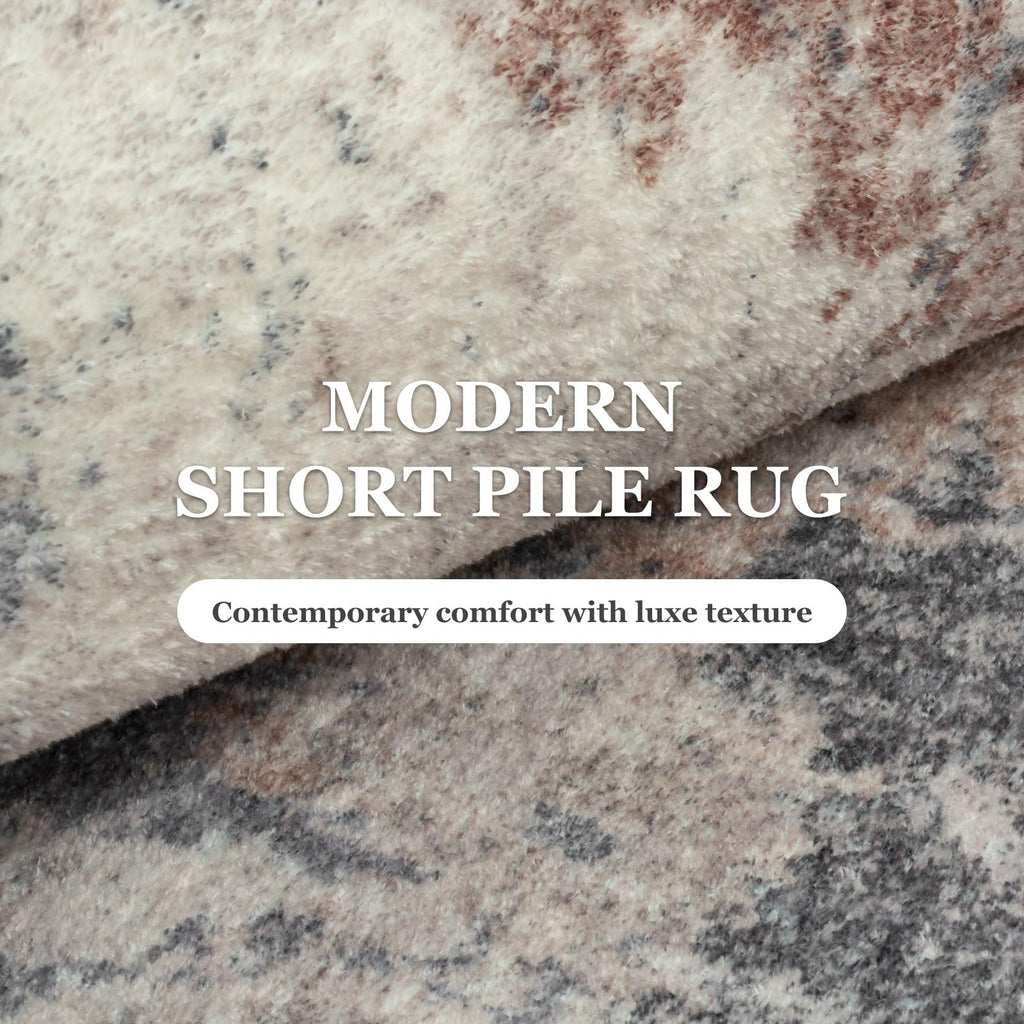 Vamcheer Modern Abstract Area Rug – 10mm Thick Sponge Non-Slip Carpet