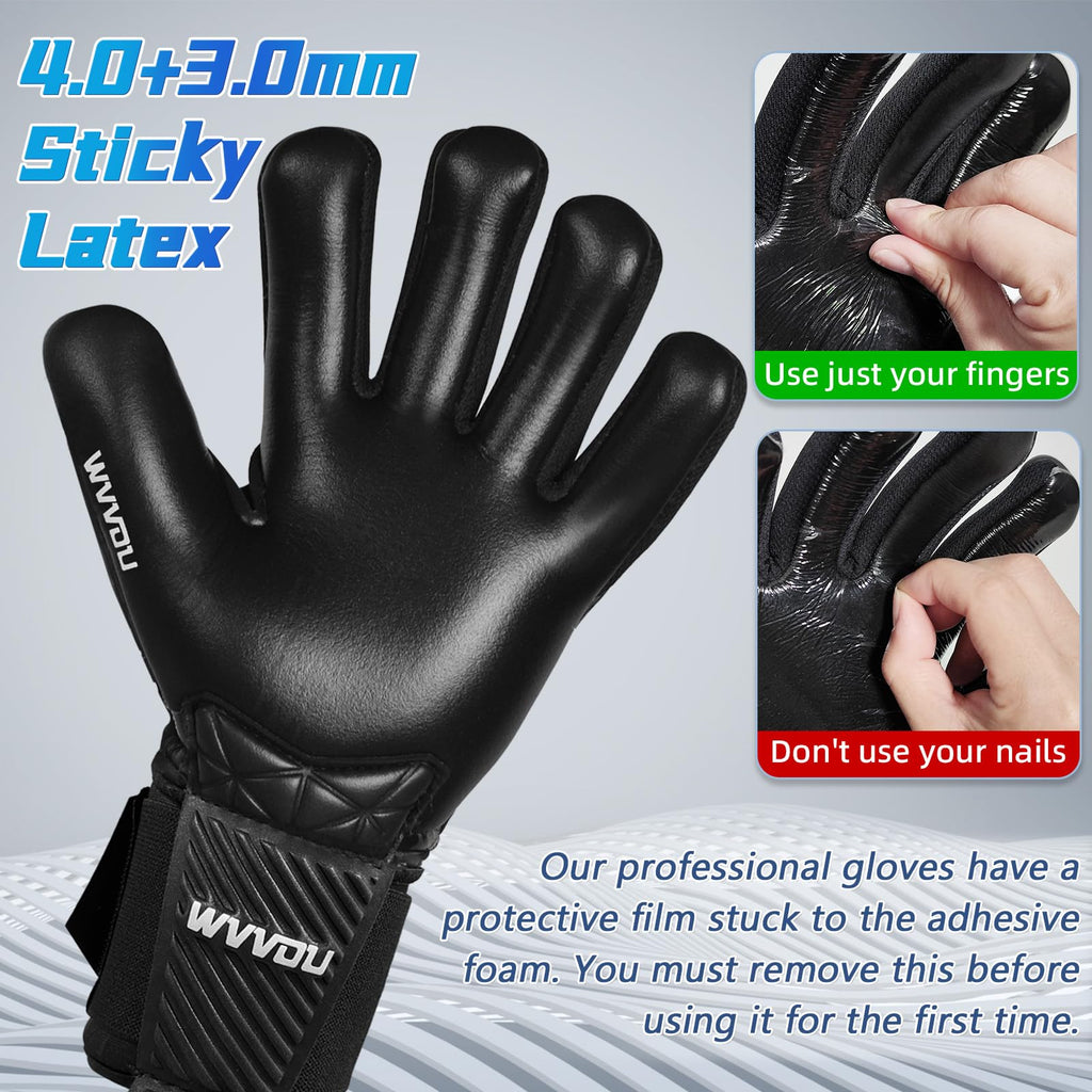WVVOU Goalkeeper Gloves – Pro Soccer Goalie Gloves with Fingersave