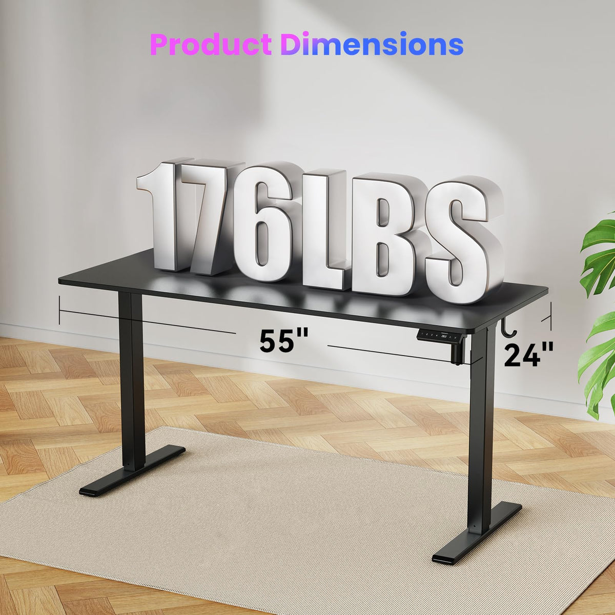 WALKINGDESK Electric Standing Desk, 140 x 60 cm, Black - image 3