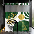 LanZanthic Hookless Shower Curtain with Snap-in Liner | Boho Green & Gold