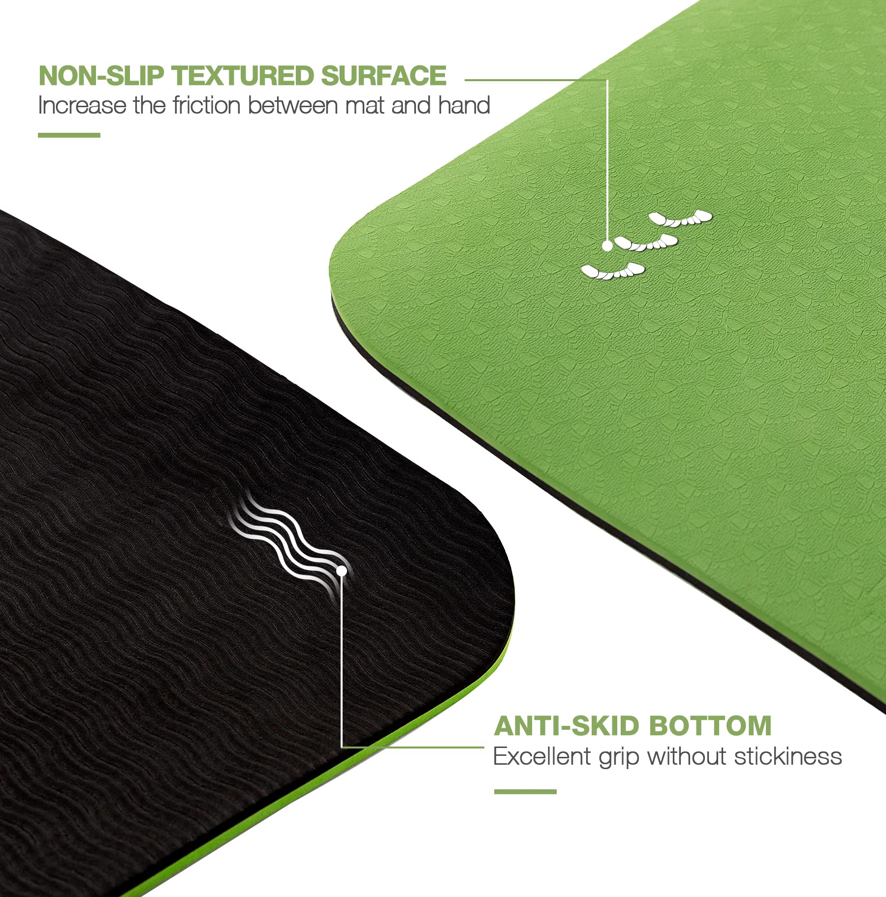 Marjar Non-Slip TPE Yoga Mat | 1/3" Eco-Friendly Fitness & Pilates Mat