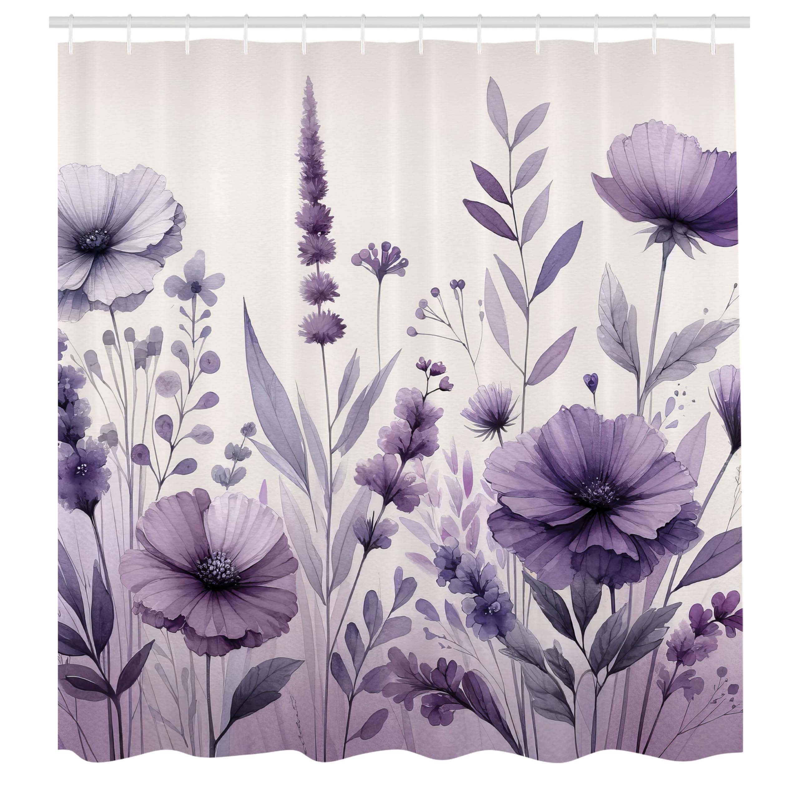 Abakuhaus Watercolor Floral Shower Curtain | Waterproof Fabric, 175 x 200 cm
