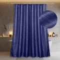 Popkozzi Blue Glitter Shower Curtain | Metallic Silver Sparkle Polyester