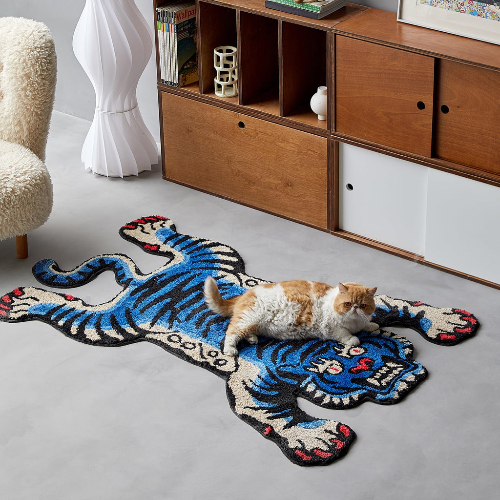 Tibetan Tiger Area Rug | 5x3.3ft Washable High Pile Carpet