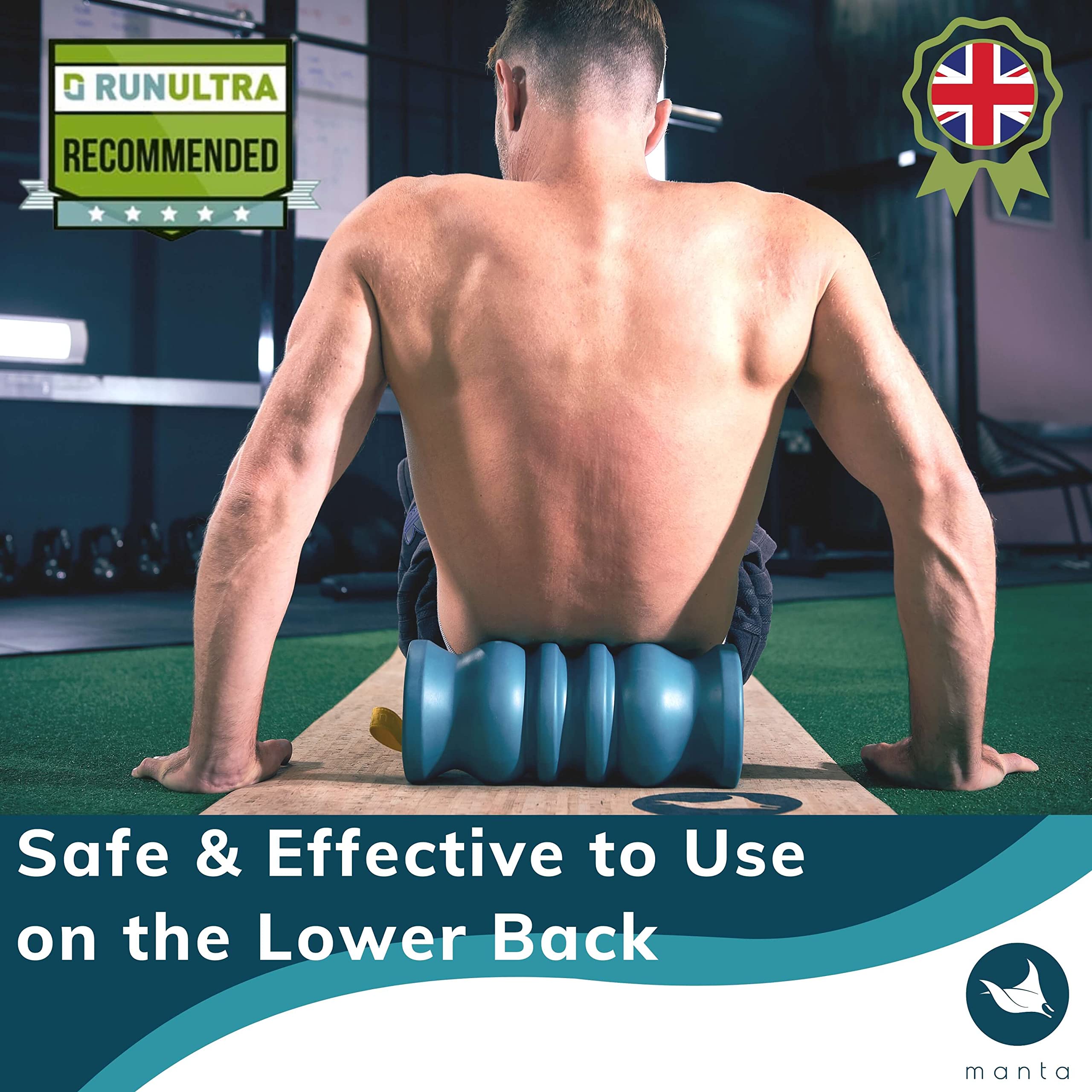 Manta Foam Roller – Firm Deep Tissue Massage Roller for Back Pain