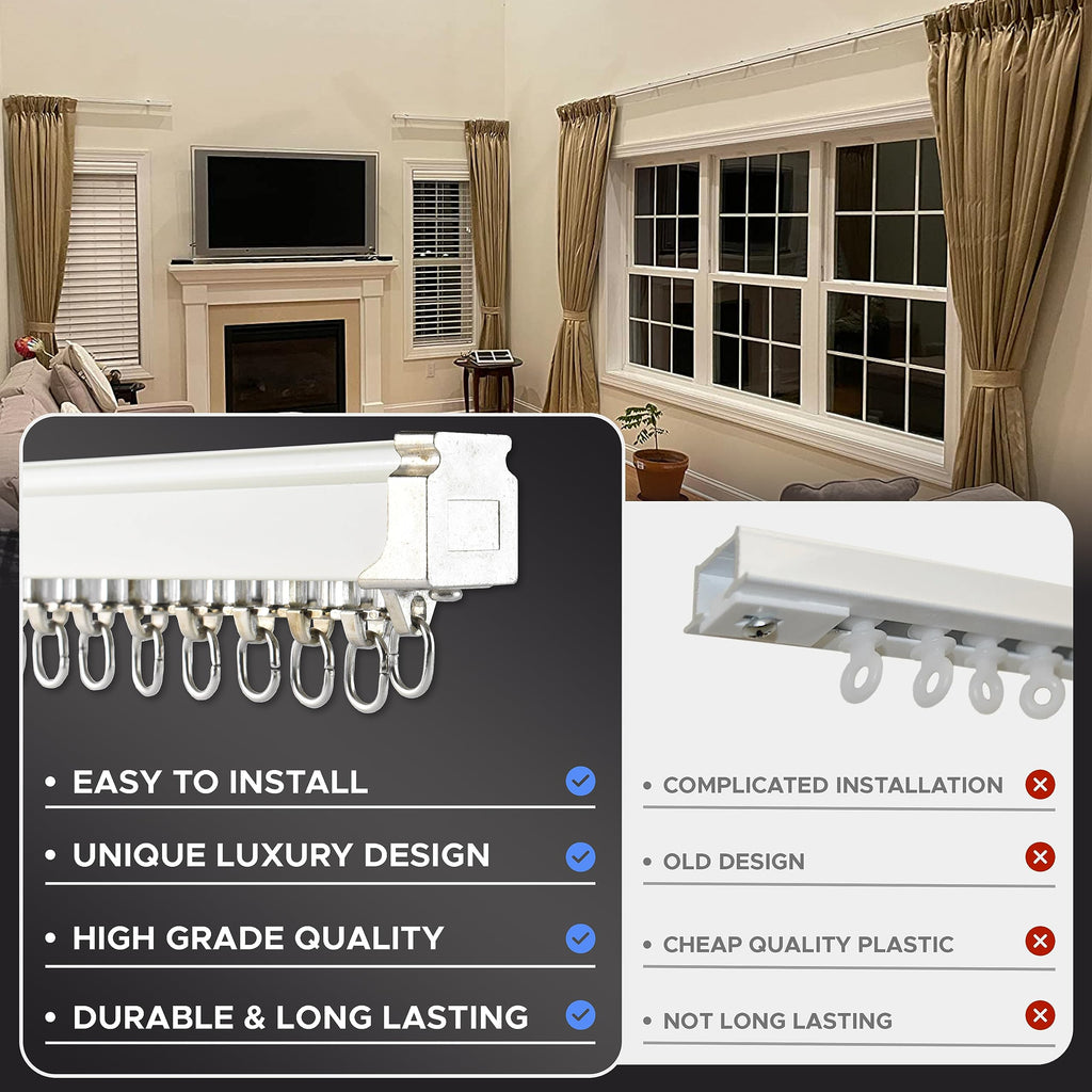 Heavy-Duty Aluminum Ceiling Curtain Track Set - Room Divider