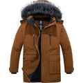 Massive Discounts Men's Long Winter Puffer Parka – Waterproof Brown