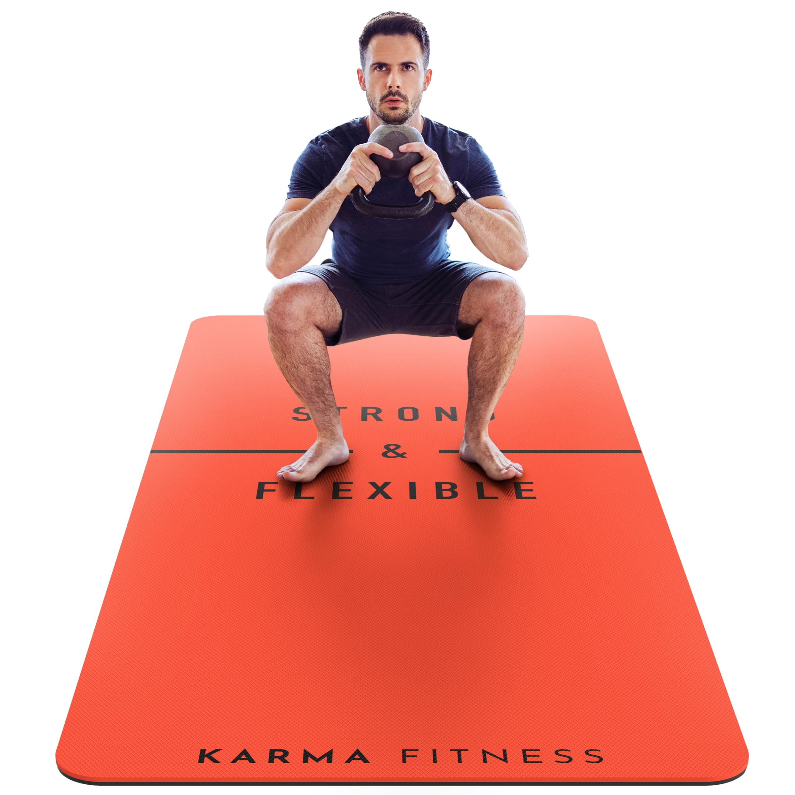 Extra Wide TPE Exercise Mat - 10mm Thick Non-Slip Yoga Mat