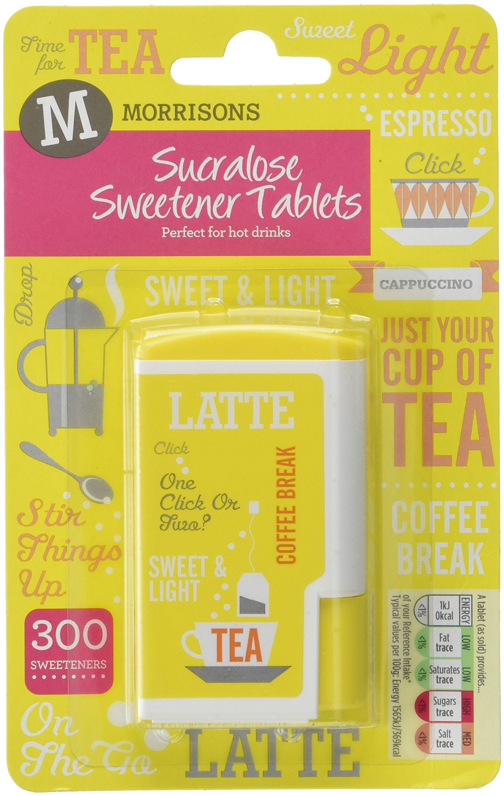 Morrisons Sucralose Sweetener | Sugar Free Tablets | 12 x 300 Pack