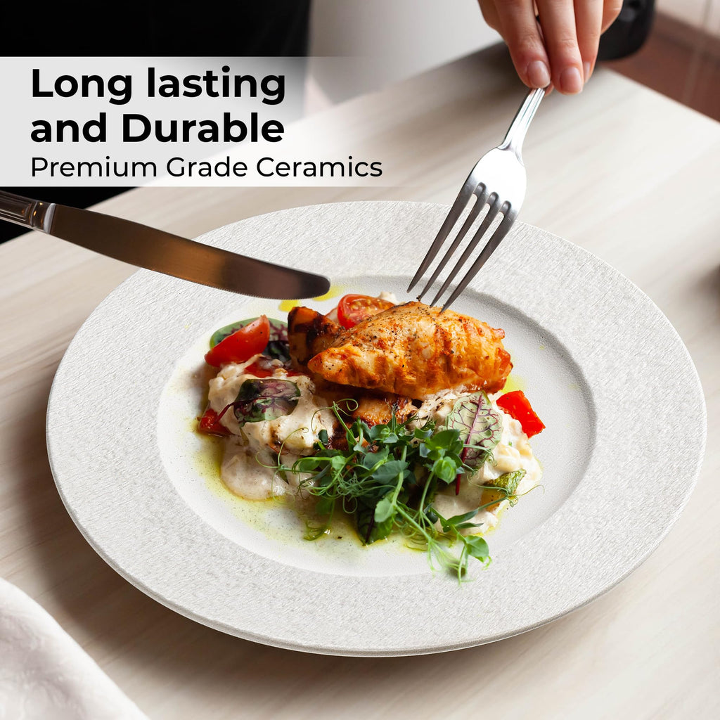 MIAMIO Oasis Ceramic Dinner Plates – 23cm Matte Stoneware Set of 4