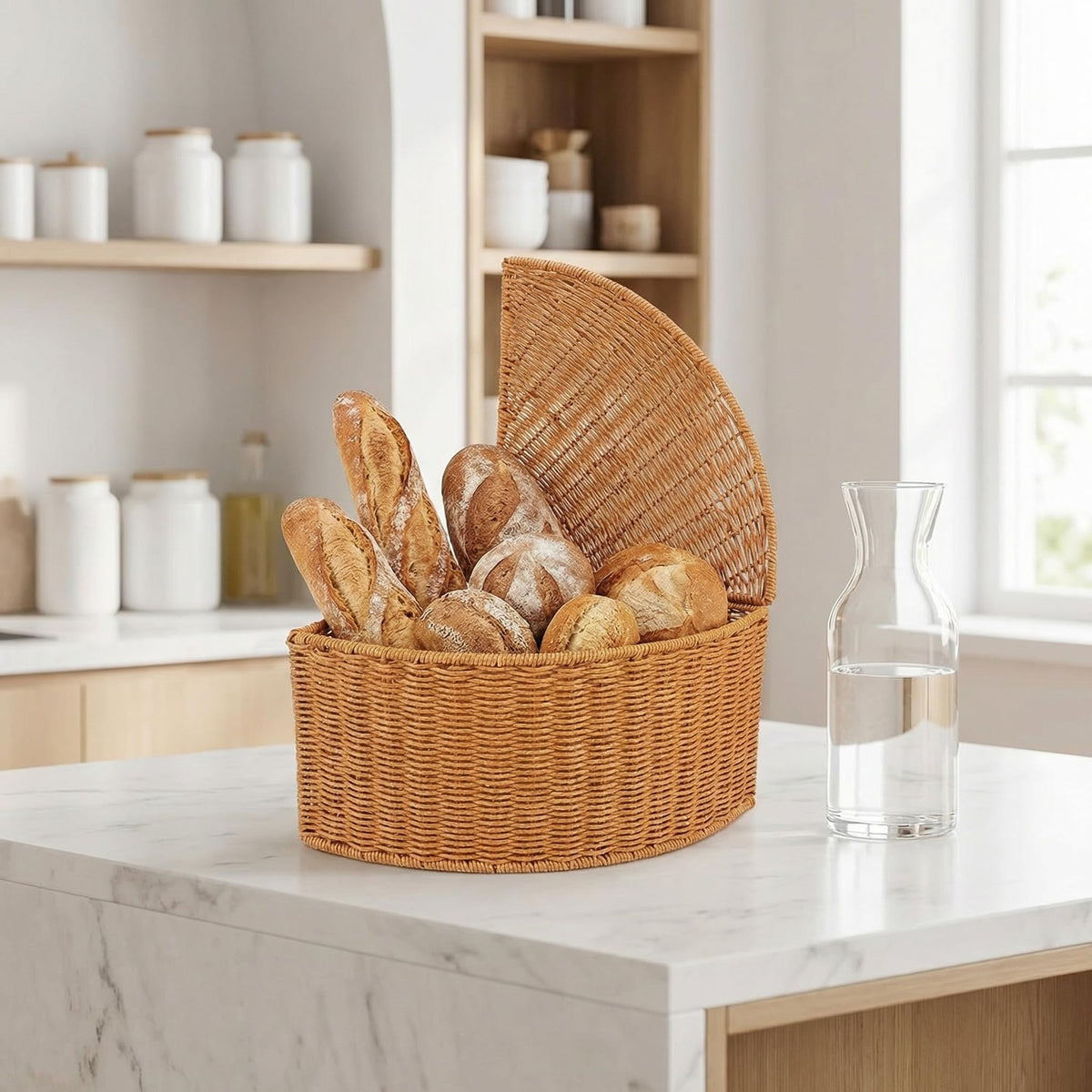 TOYANDONA Triangle Woven Basket Trays: Rustic Style Woven Imitation Rattan Basket With Lid Wardrobe Storage Bin Corner Laundry Hamper For Toys Snacks - image 3