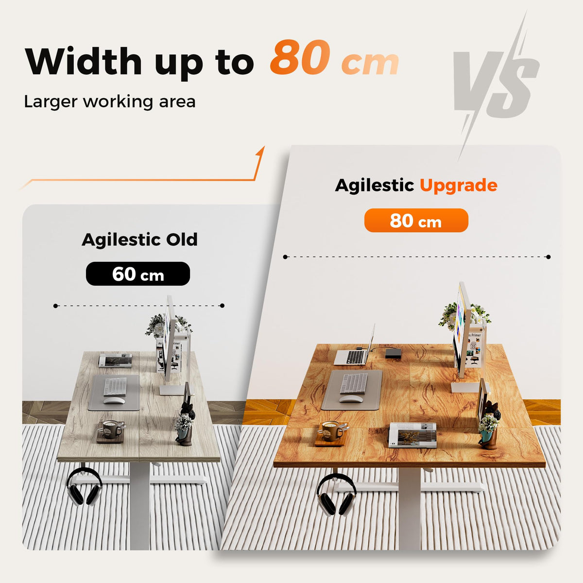 Agilestic Height Adjustable Electric Desk, 2 Memory Height, 120x80cm - image 3