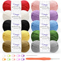 Jolof Store Crochet Yarn Kit | 10x50g Cotton Blend DK Wool with Hook