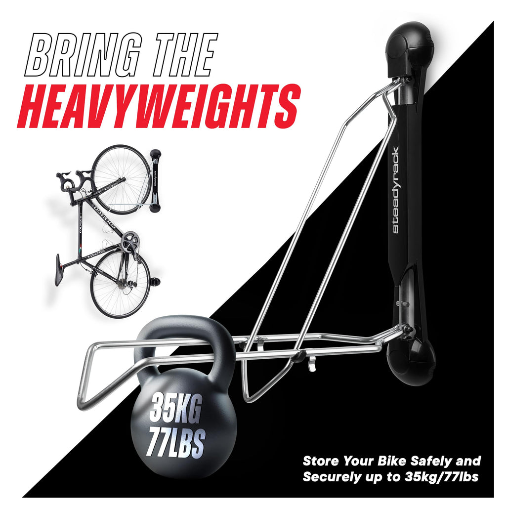 Steadyrack Classic Bike Rack – Wall Mounted Vertical Storage for Garage