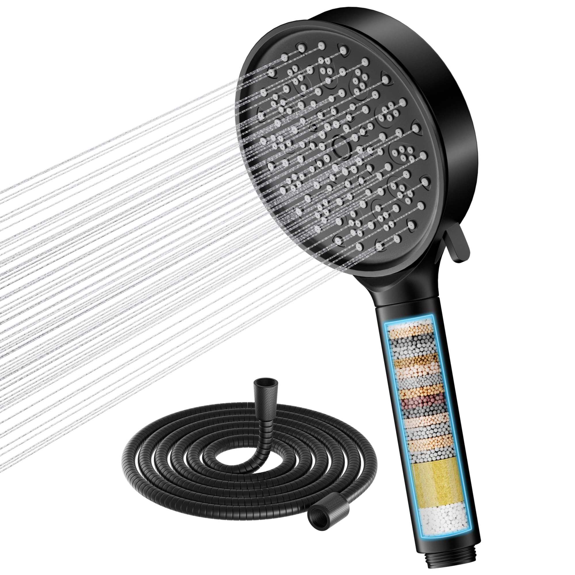 Cobbe High Pressure Filter Shower Head | 6 Spray Modes & 20 Stage Filter