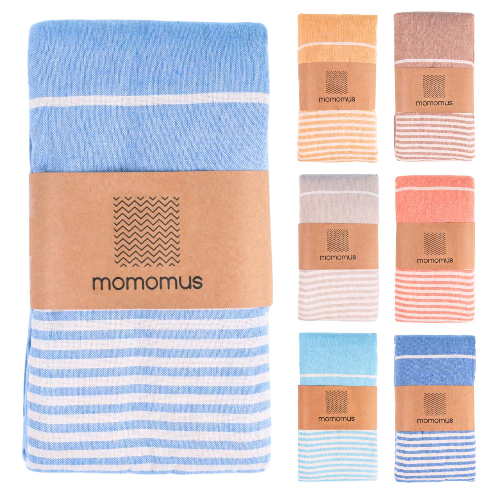 MOMOMUS XXL Fouta Beach Towel – 100% Cotton Sand Free Picnic Blanket