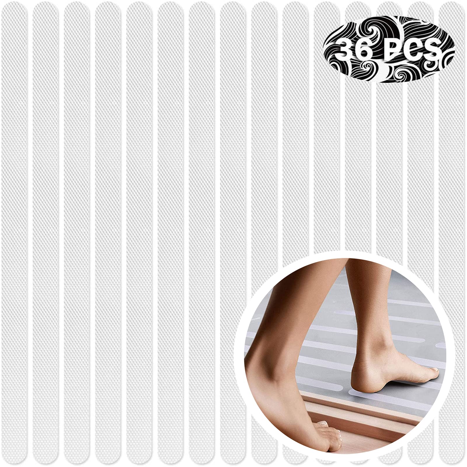Jolof Store 36pcs Anti Slip Bath Stickers – Clear Non-Slip Adhesive Strips