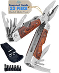 Jolof Store 22-in-1 Rosewood Multi Tool with Pouch and 10-Piece Bit Set