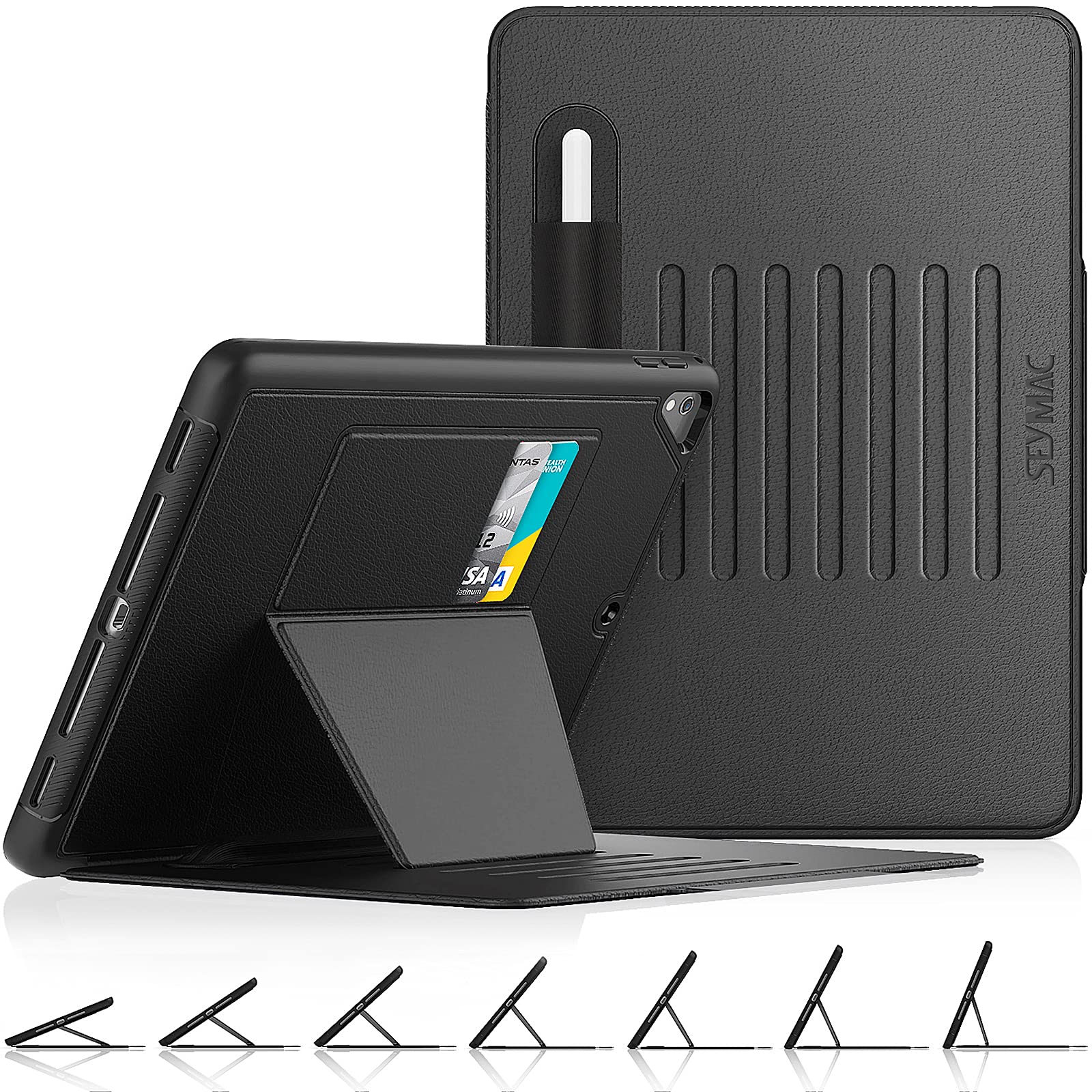 SEYMAC iPad 9.7 Case with Pencil Holder | Smart Cover for 6th/5th Gen