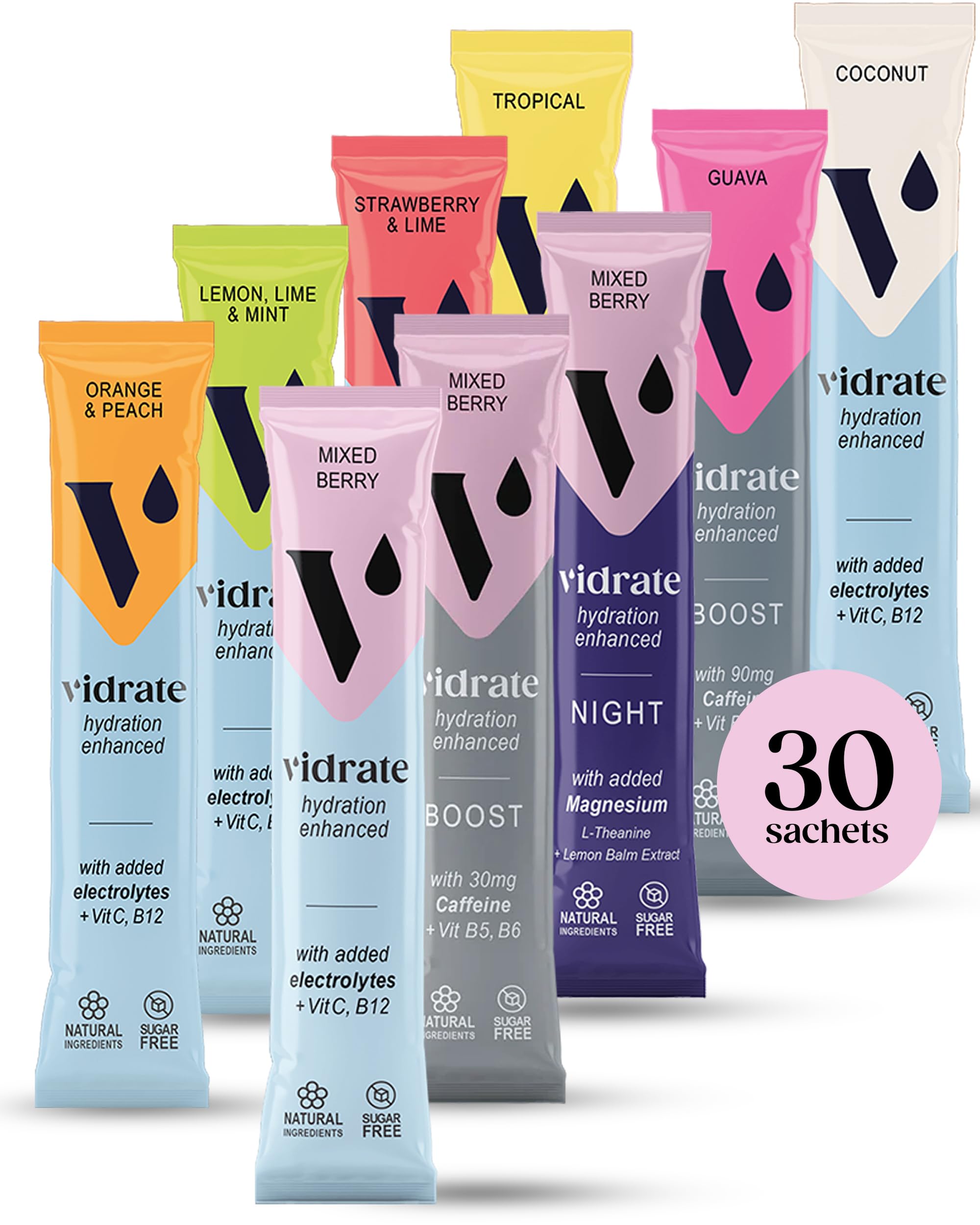 ViDrate Mixed Berry Electrolytes Powder – Zero Sugar Hydration Sachets