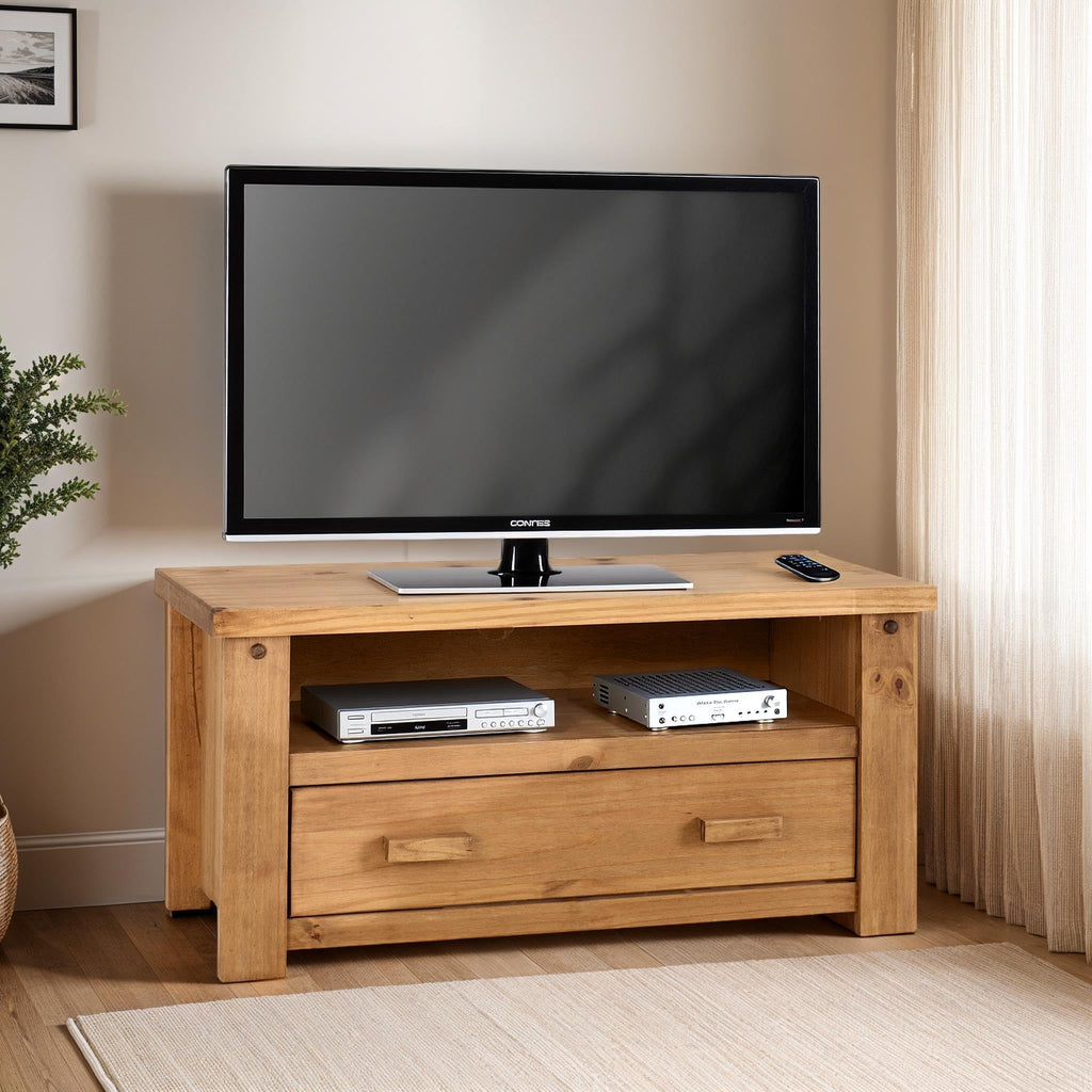 Seconique Tortilla Flat Screen Tv Unit in Distressed Waxed Pine - image 4