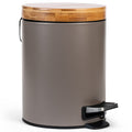 Kazai 5L Bathroom Bin | Soft Close Bamboo Lid Wastebin – Taupe