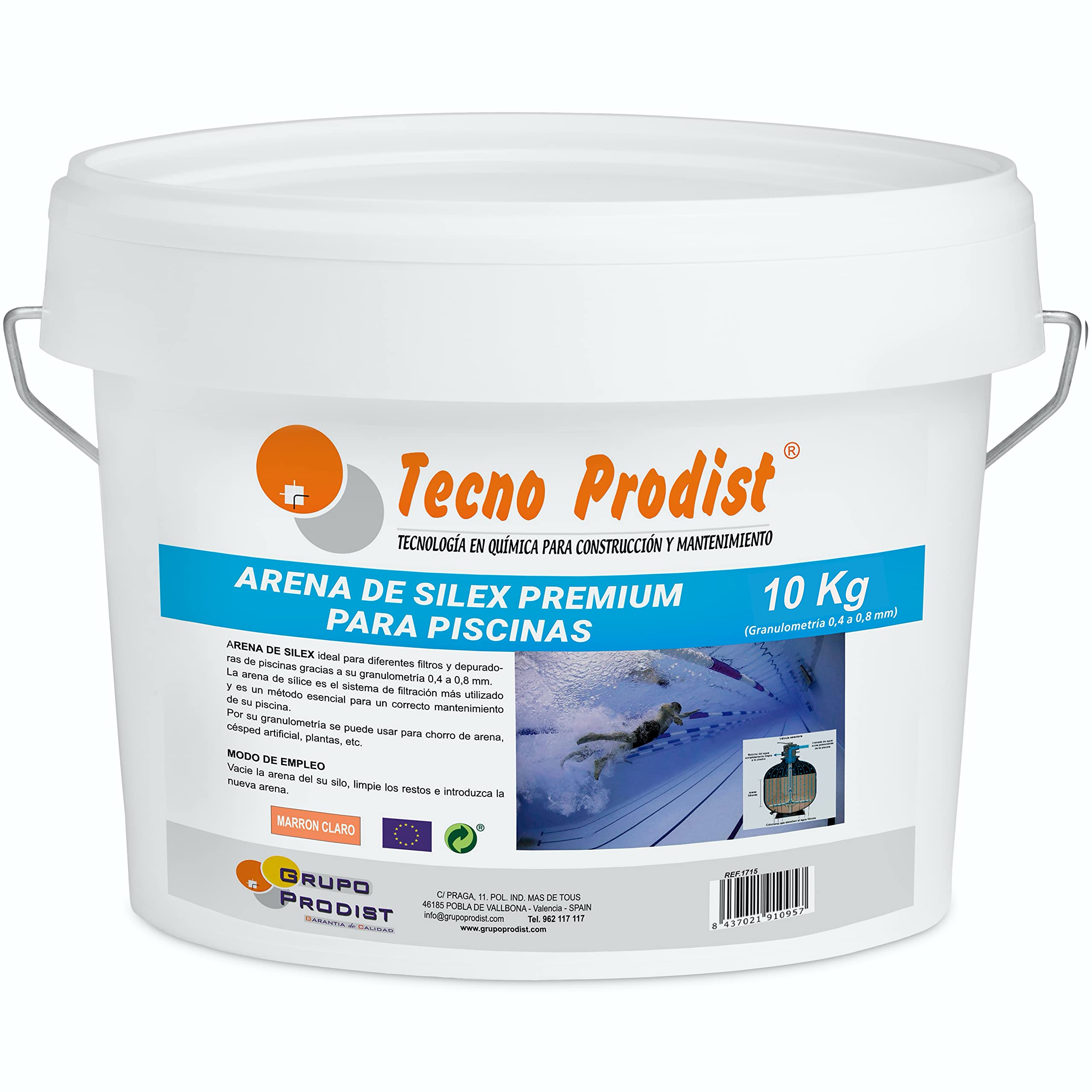 Tecno Prodist Premium Silex Pool Filter Sand - 10 Kg Bucket (0.4-0.8 mm)